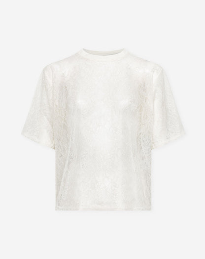 LACE TEE TOP CRÈME