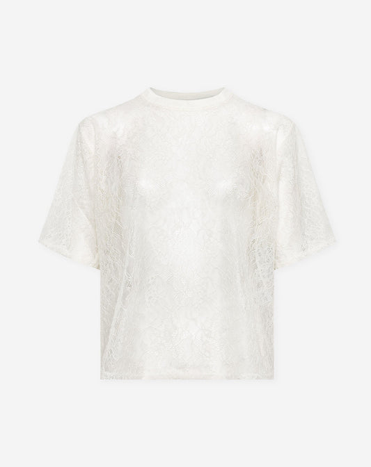 LACE TEE TOP CRÈME