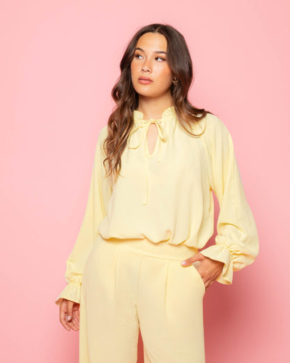 JULIE RUFFLE CORD TOP BOTERGEEL