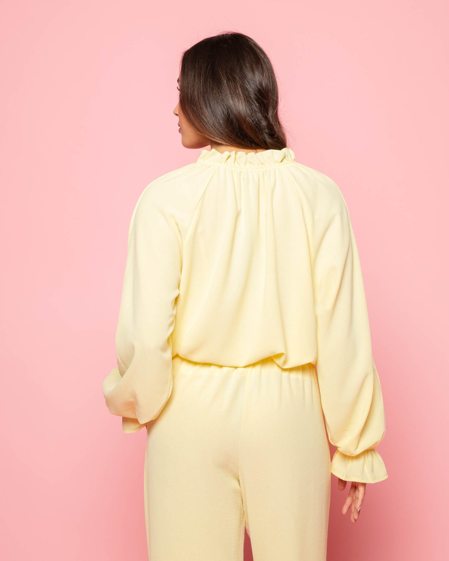 JULIE RUFFLE CORD TOP BOTERGEEL