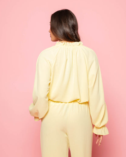 JULIE RUFFLE CORD TOP BOTERGEEL