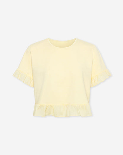 CONTRAST RUFFLE TEE BOTERGEEL