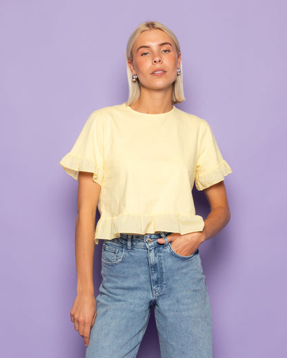 CONTRAST RUFFLE TEE BOTERGEEL