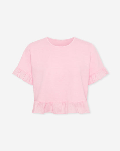 CONTRAST RUFFLE TEE LICHTROZE