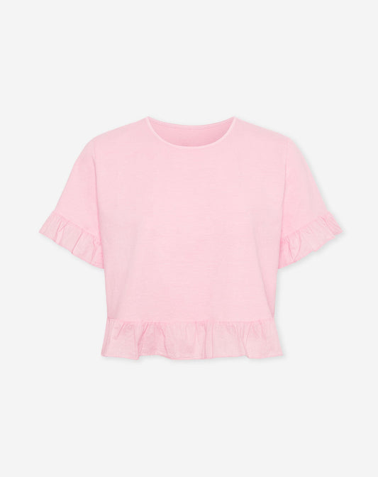CONTRAST RUFFLE TEE LICHTROZE