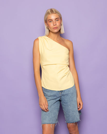 SOFIA ONE SHOULDER RUCHED TOP BOTERGEEL