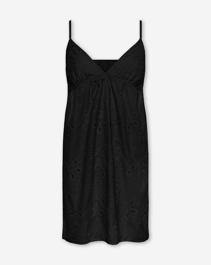 MANOU BRODERIE CAMI DRESS ZWART