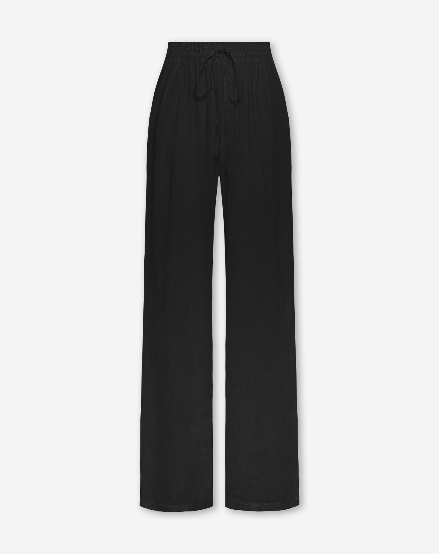 CARMEN LINEN WIDE LEG PANTS TALL ZWART