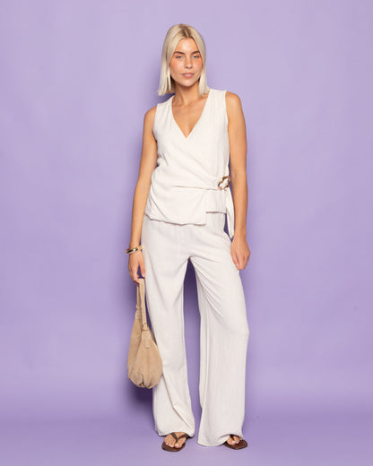 LINDE STRAIGHT LEG PANTS TALL BEIGE