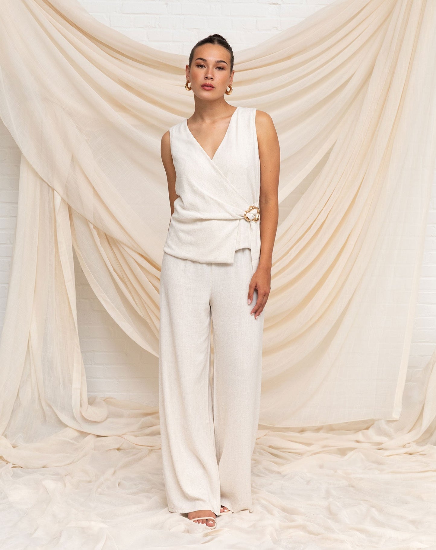 LINDE STRAIGHT LEG PANTS BEIGE