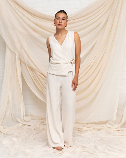 LINDE STRAIGHT LEG PANTS BEIGE
