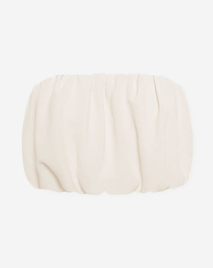JULIE BUBBLE HEM BANDEAU TOP BEIGE