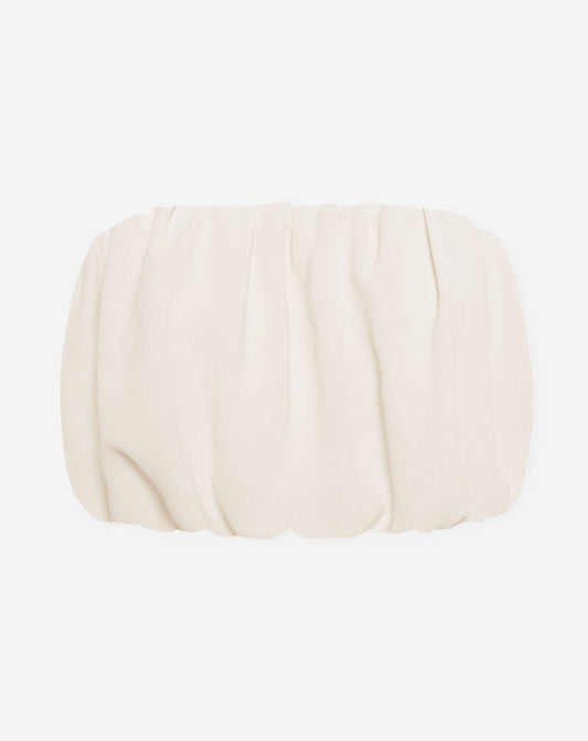 JULIE BUBBLE HEM BANDEAU TOP BEIGE
