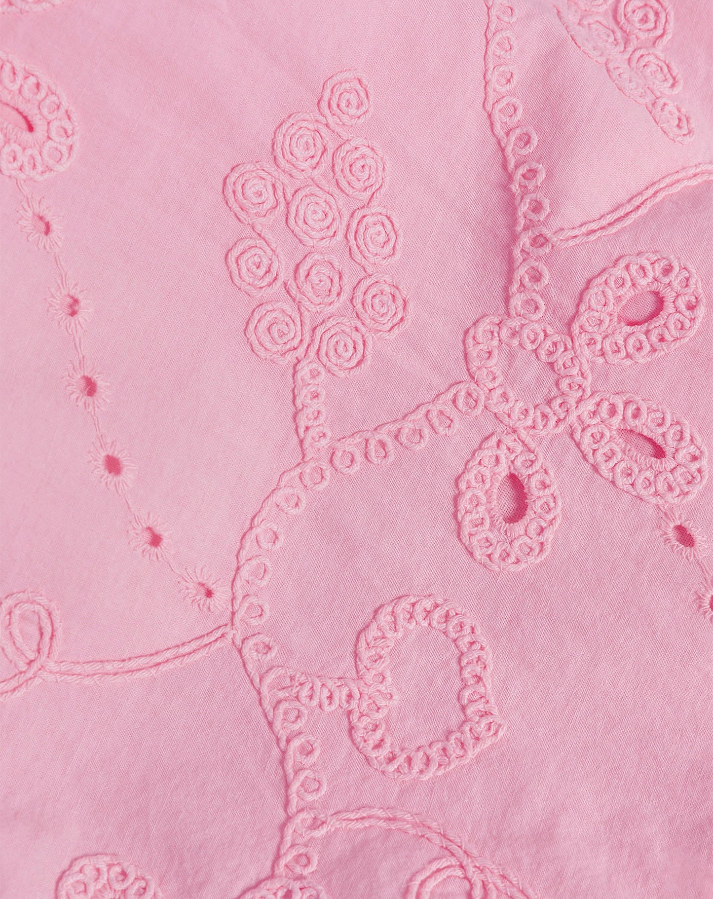 MANOU BRODERIE BUBBLE HEM TOP ROZE