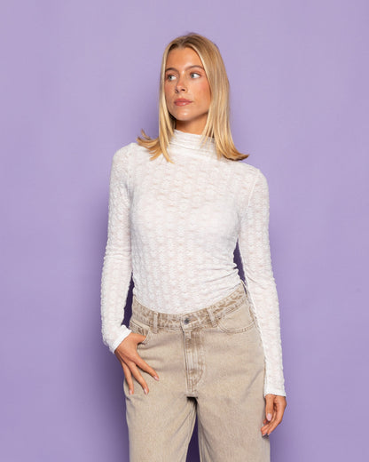 FLOWER STRUCTURE LONG SLEEVE TOP WIT
