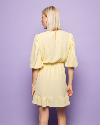 JULIE PUFF SLEEVE RUFFLE DRESS BOTERGEEL
