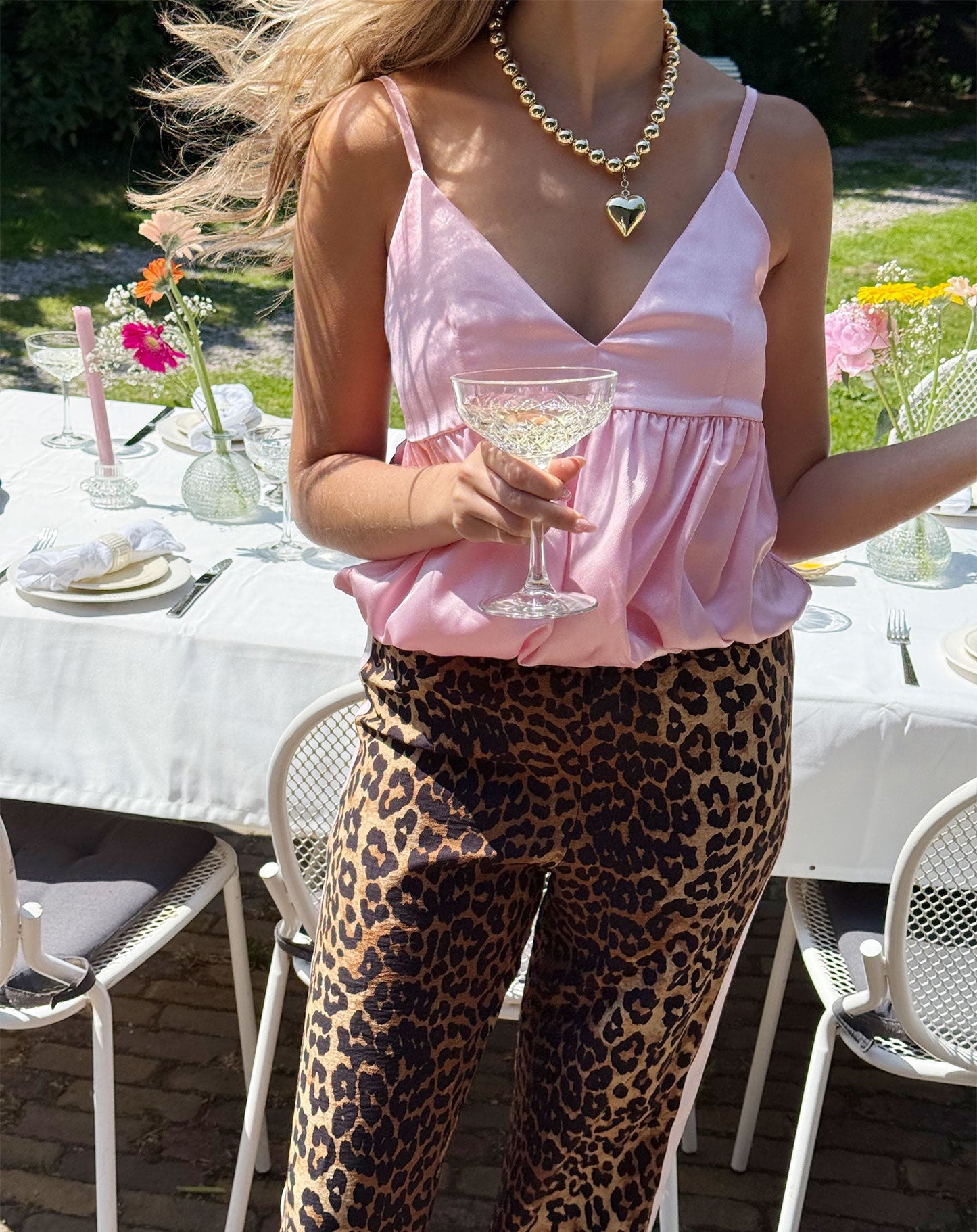 SATIN BALLOON CAMI TOP ROZE