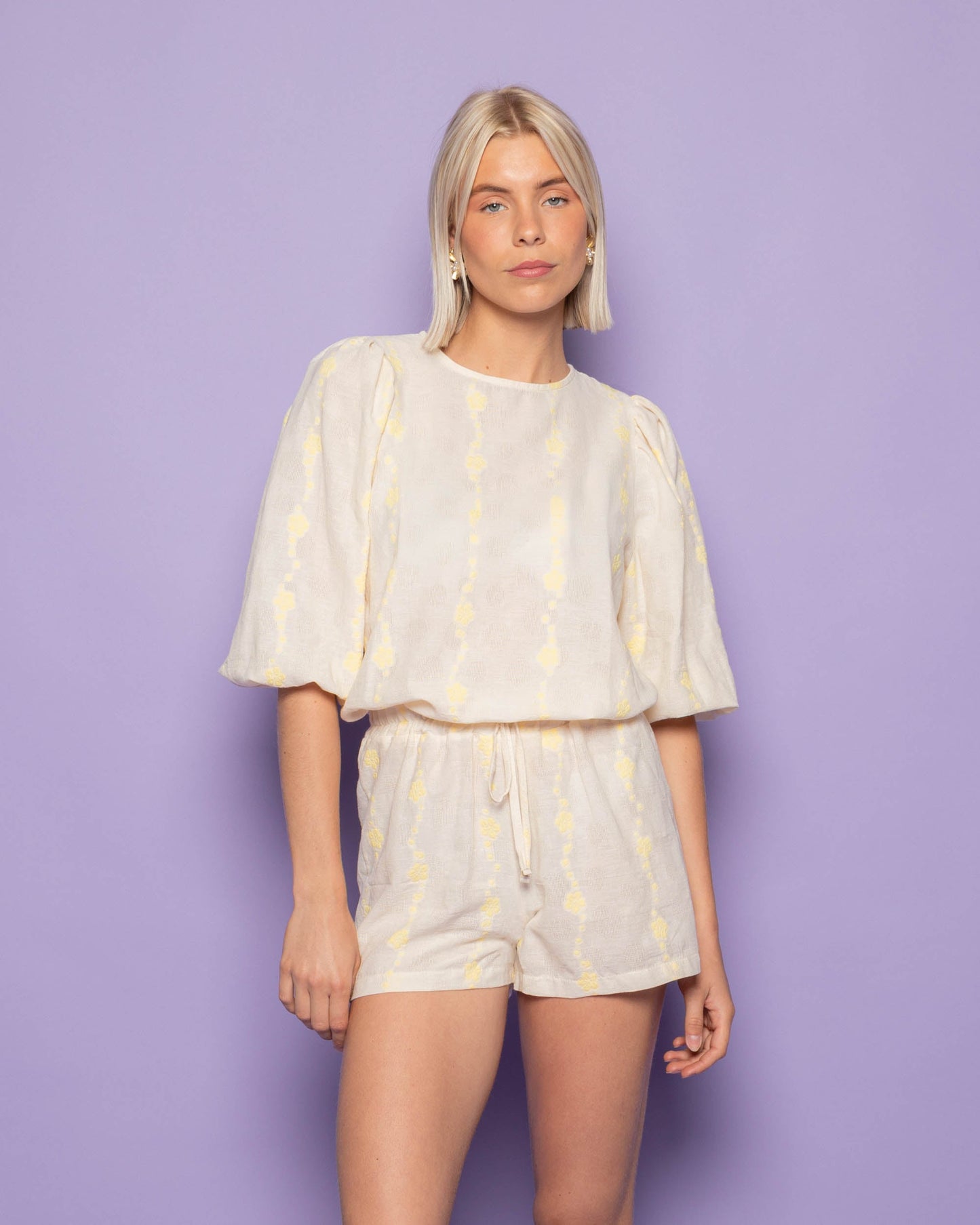 FLOWER COTTON SHORTS BOTERGEEL
