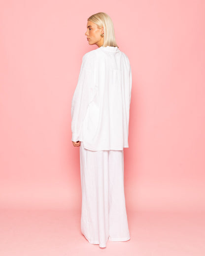 CARMEN LINEN WIDE LEG PANTS PETITE WIT
