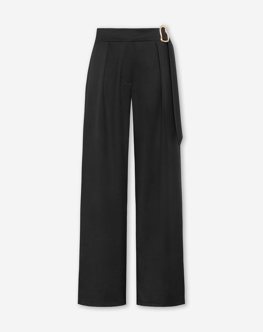 PHOEBE BUCKLE STRAIGHT LEG PANTALON TALL ZWART