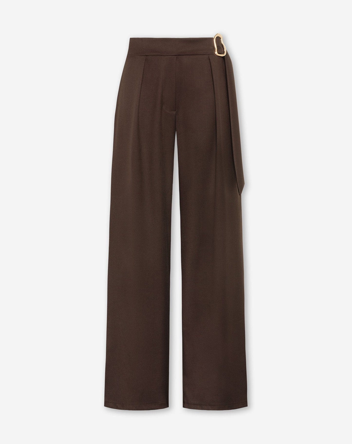 PHOEBE BUCKLE STRAIGHT LEG PANTALON BRUIN