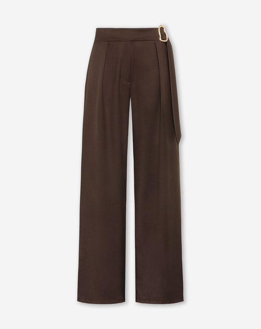 PHOEBE BUCKLE STRAIGHT LEG PANTALON TALL BRUIN