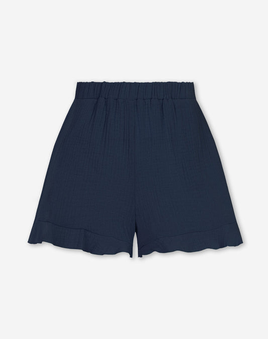 MOUSSELINE SHORTS MARINEBLAUW