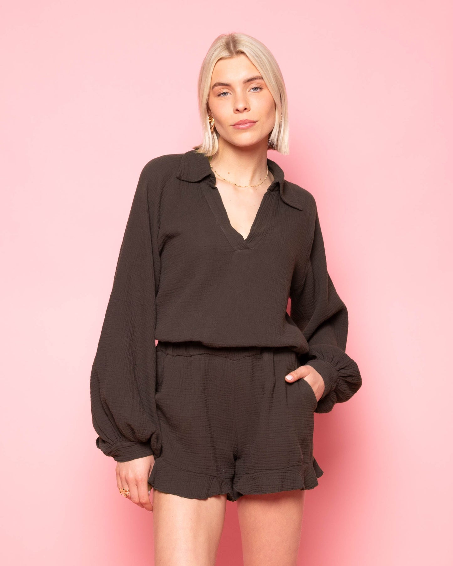 MOUSSELINE SHORTS BRUIN