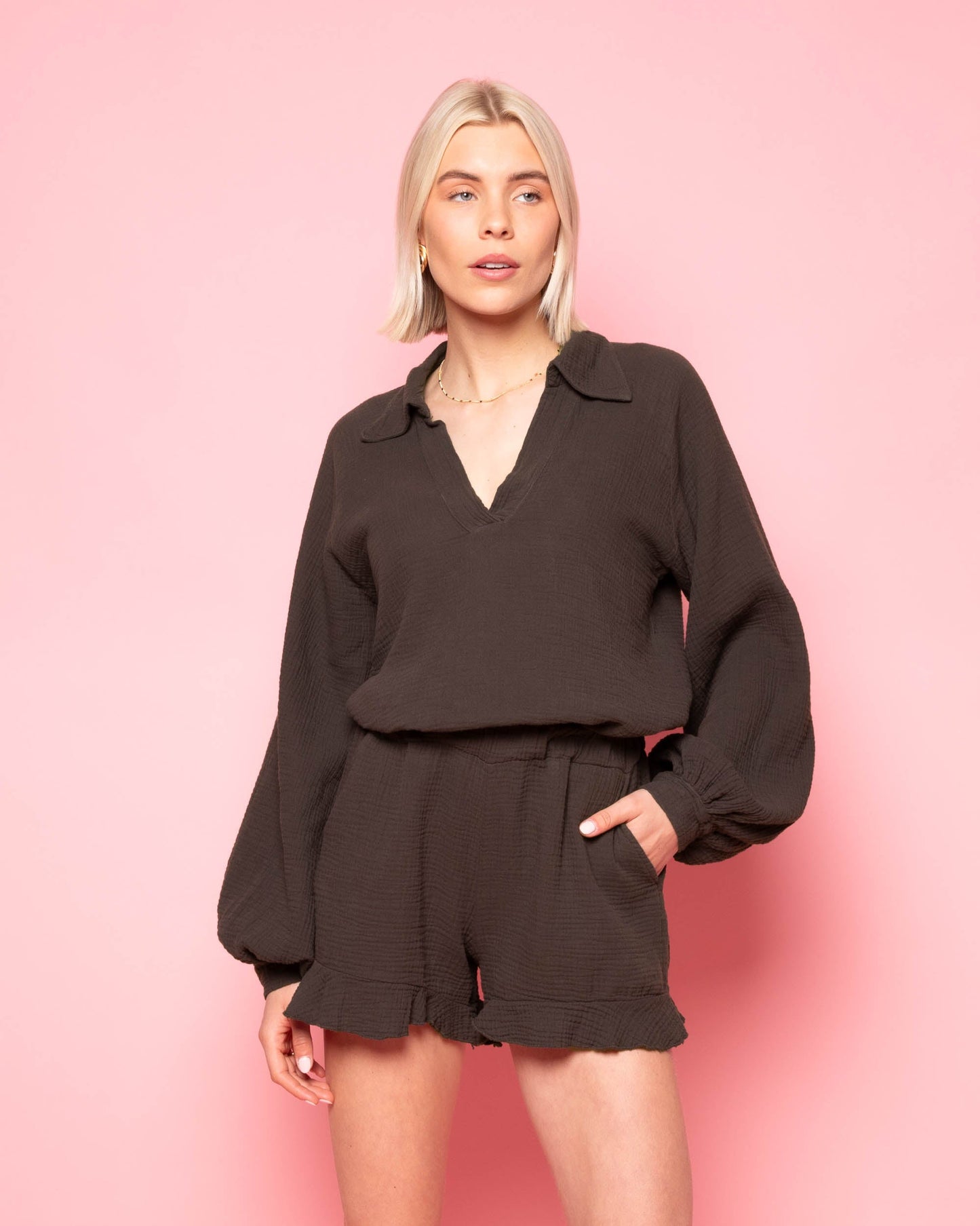 MOUSSELINE SHORTS BRUIN
