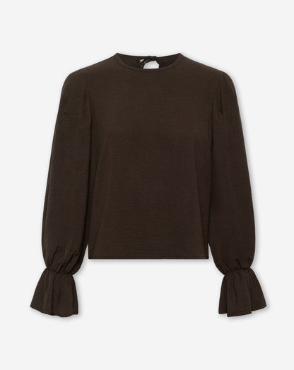 JULIE PLEATS LONG SLEEVE TOP BRUIN