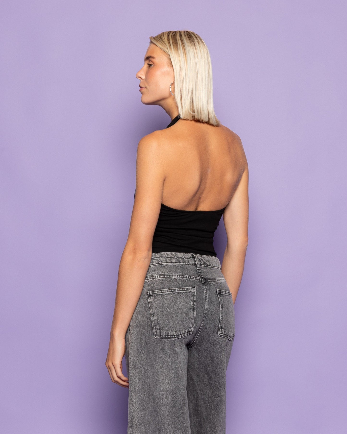 TAMAR HALTER TOP ZWART