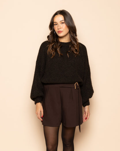PHOEBE BUCKLE SHORTS BROWN