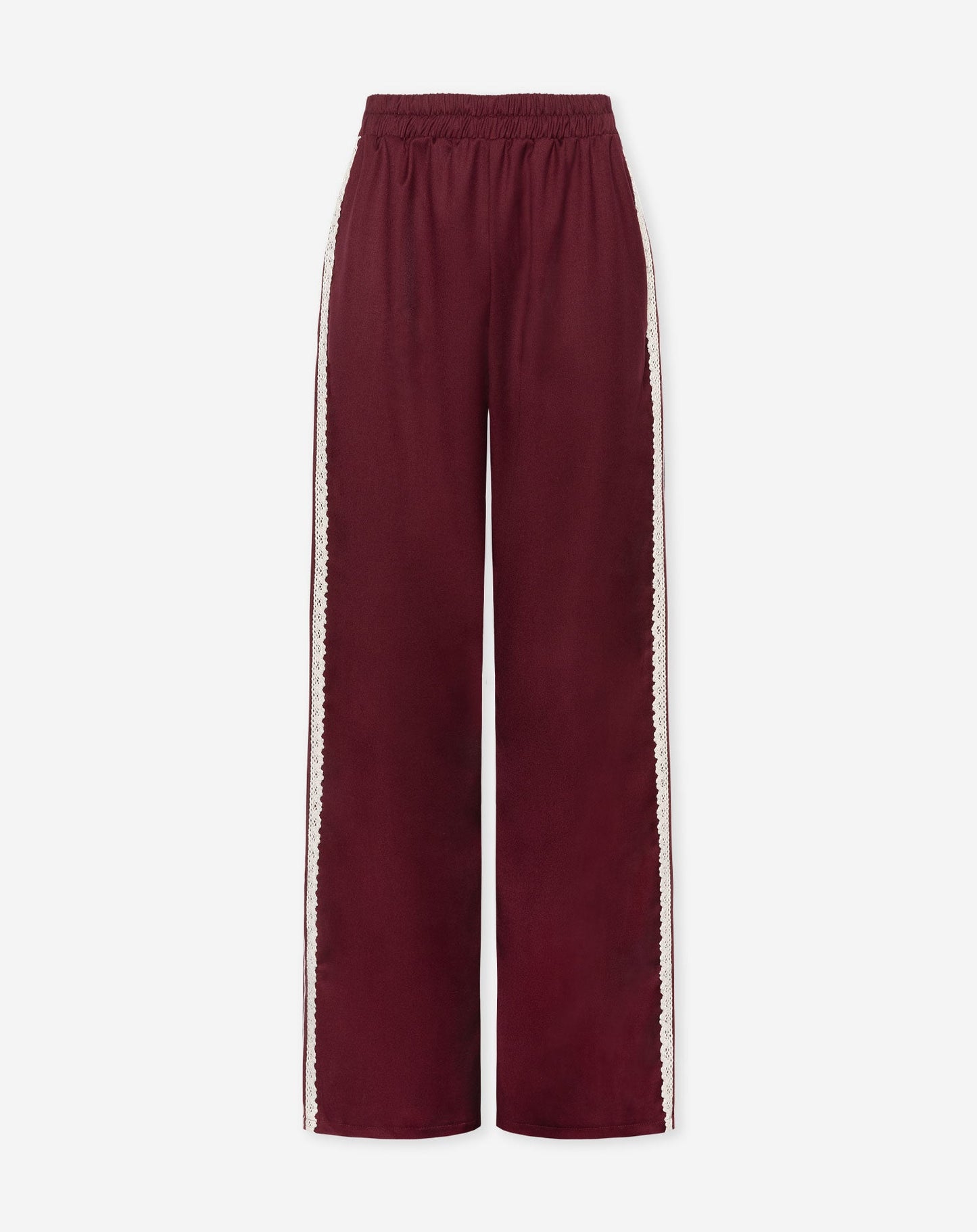 CROCHET TAPE PANTALON TALL BURGUNDY