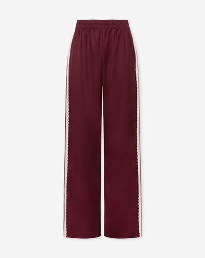 CROCHET TAPE PANTALON TALL BURGUNDY