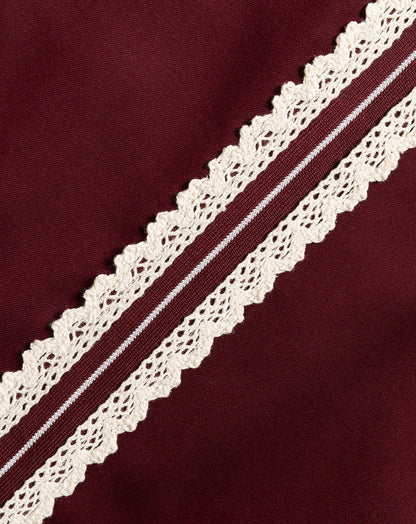 CROCHET TAPE PANTALON TALL BURGUNDY