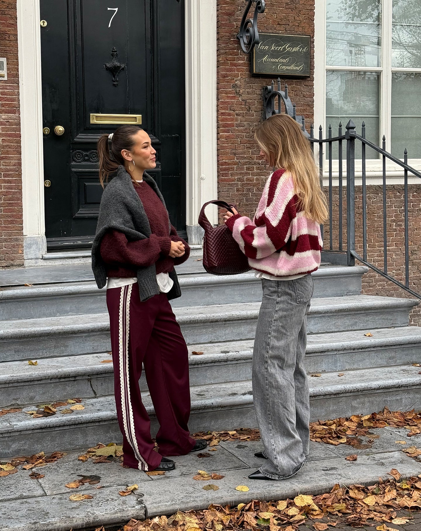 CROCHET TAPE PANTALON PETITE BURGUNDY