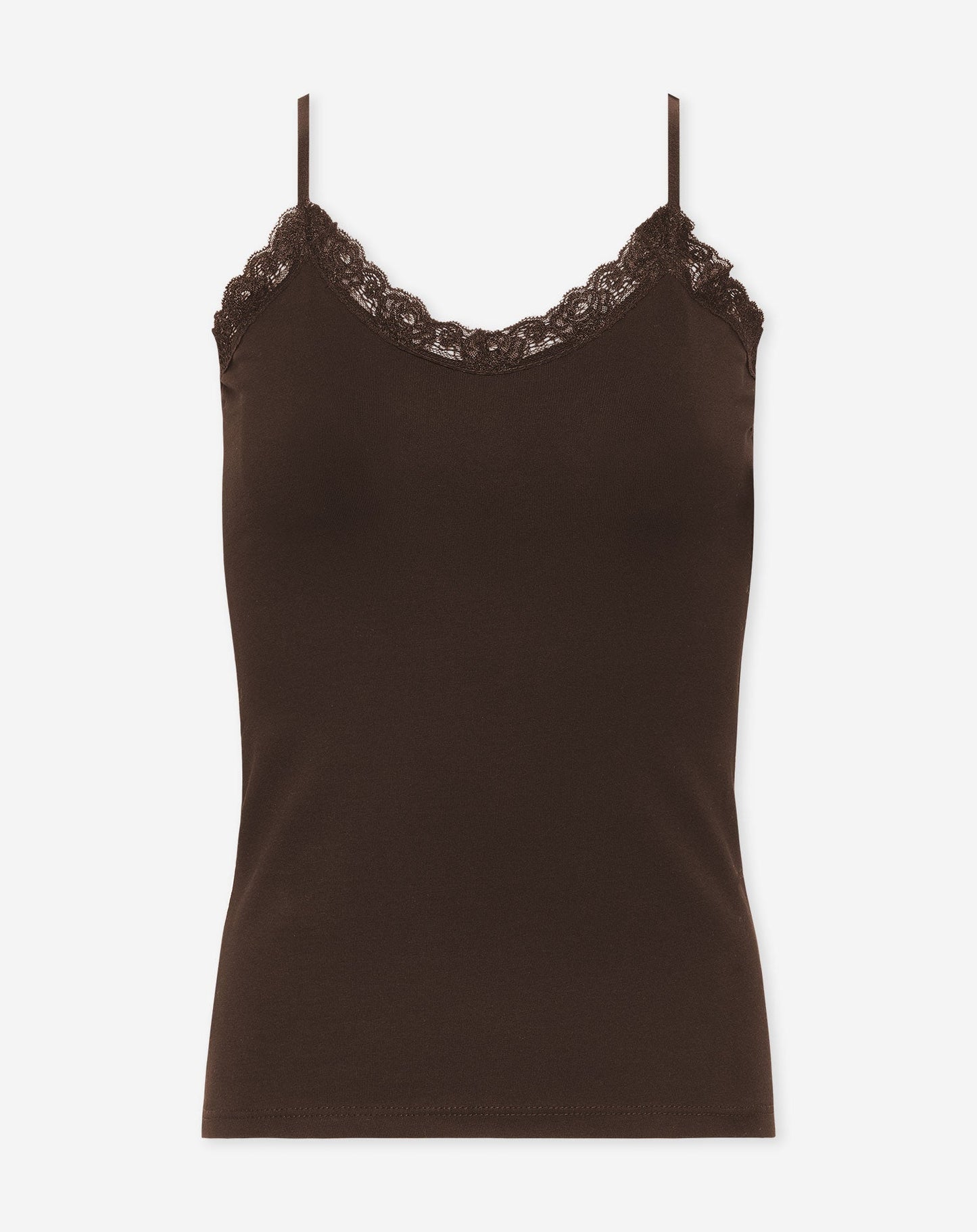 LACE V-NECK CAMI TOP BRUIN