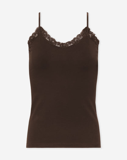 LACE V-NECK CAMI TOP BRUIN