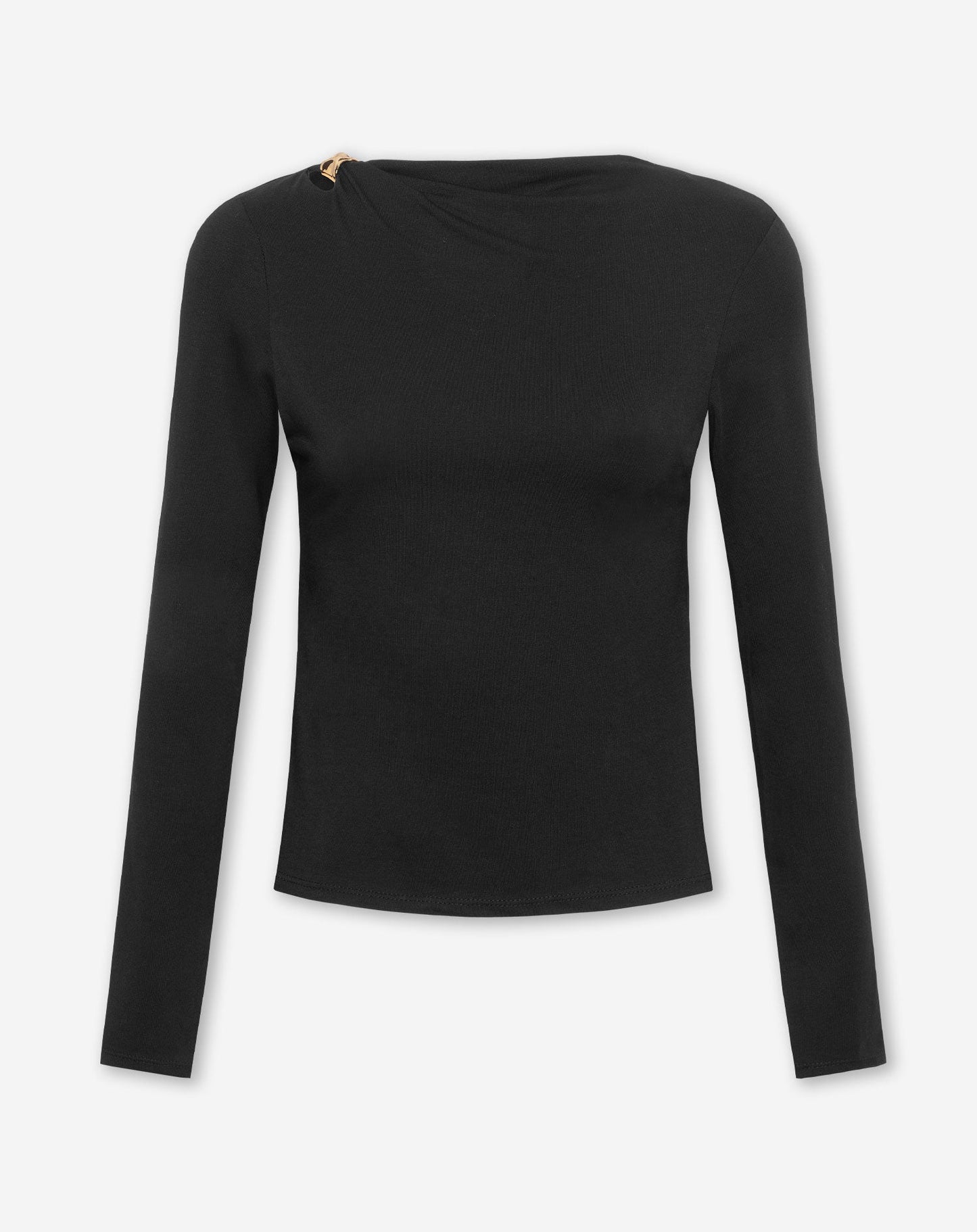 TAMAR GOLDEN DETAIL TOP ZWART
