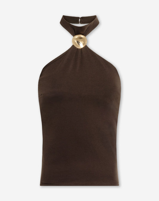 HALTER BROCHE TOP BRUIN