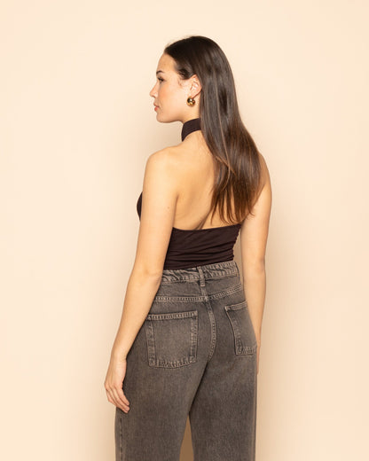 HALTER BROCHE TOP BRUIN
