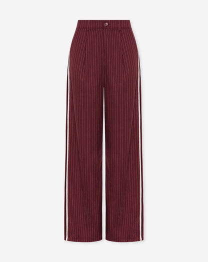 TAPE PINSTRIPE PANTALON BURGUNDY