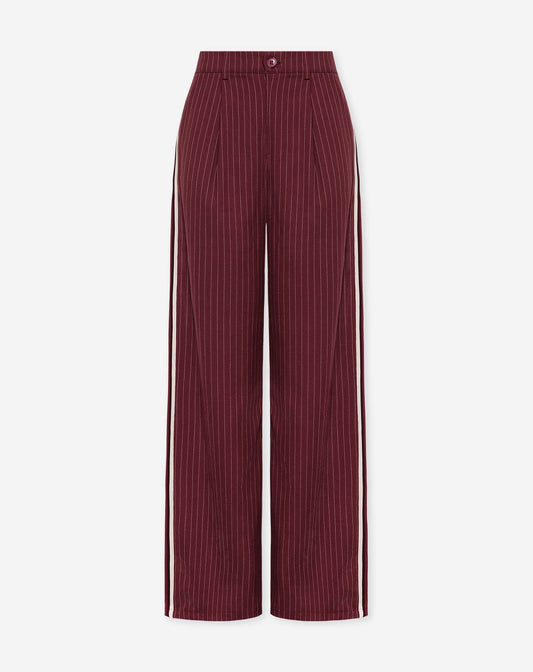 TAPE PINSTRIPE PANTALON BURGUNDY