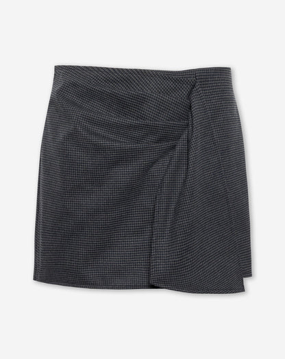 ELSIE FLAP CHECK SKORT DONKERGRIJS