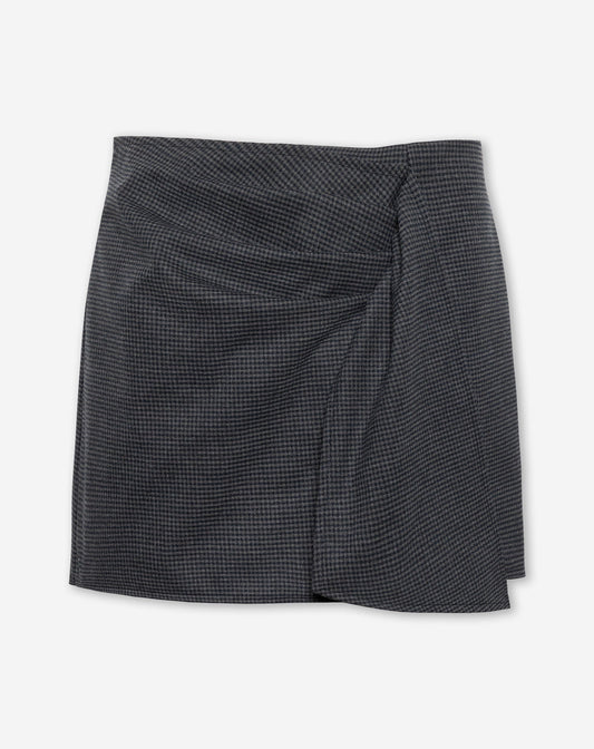 ELSIE FLAP CHECK SKORT DONKERGRIJS