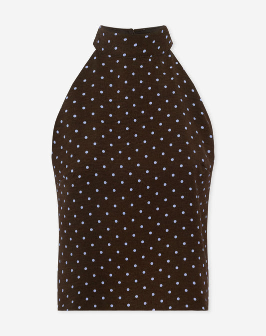 JULIE SMALL DOT HALTER TOP BRUIN
