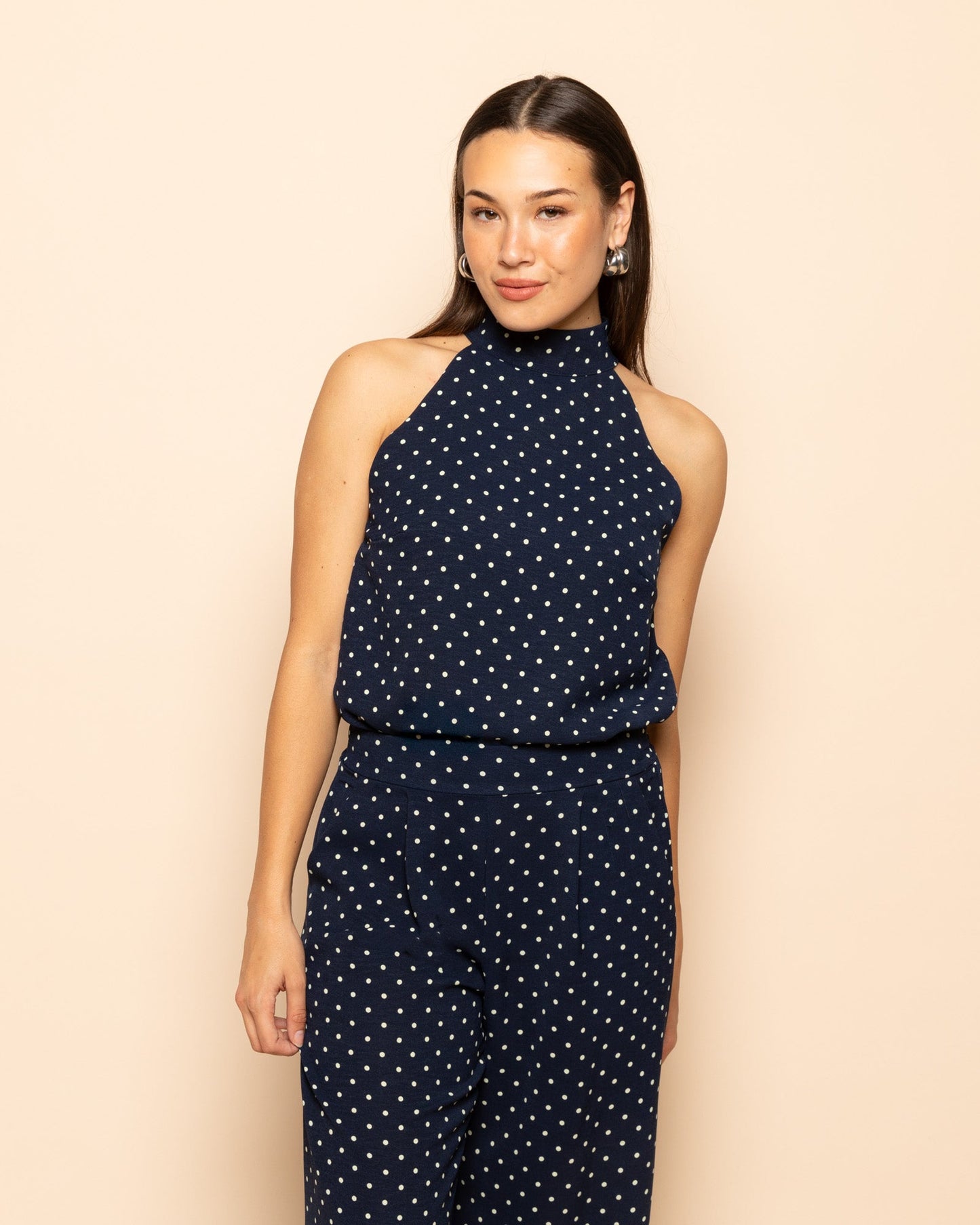 JULIE SMALL DOT PANTALON MARINEBLAUW