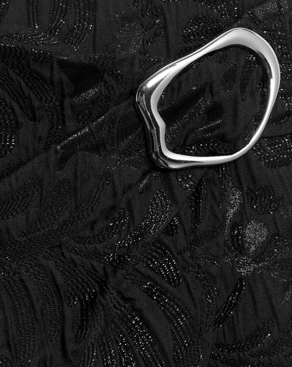 JACQUARD BUCKLE SKORT ZWART