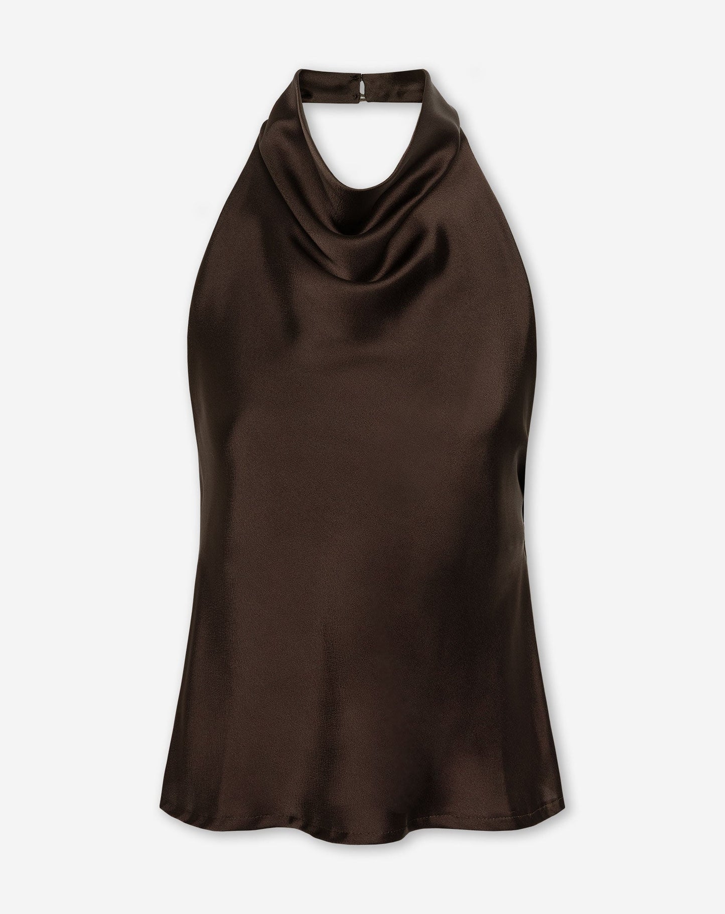 SATIN HALTER TOP BRUIN