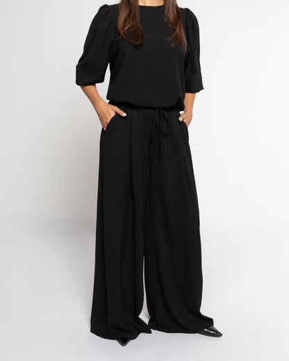JULIE WIDE LEG PANTALON PETITE ZWART